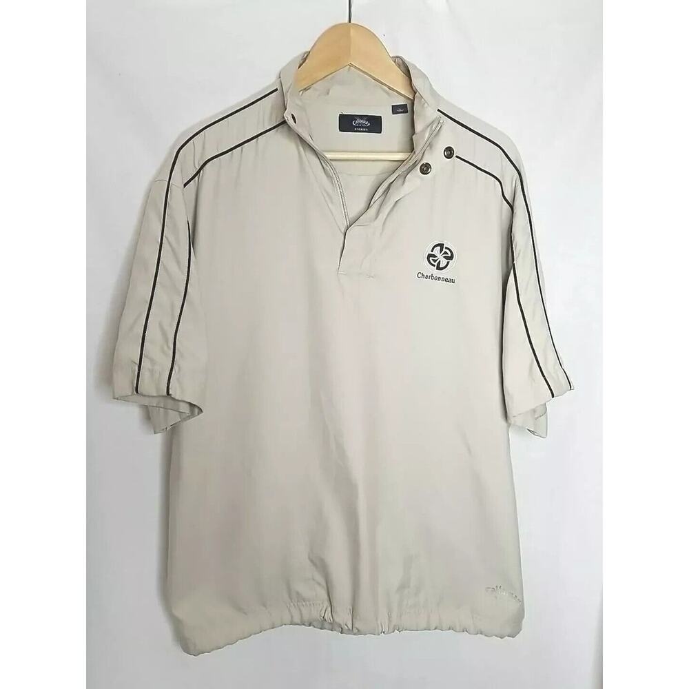 Callaway Golf X Series Shirt Size L  Men's Cream Soft 1/4 Zip Button Polyester‎